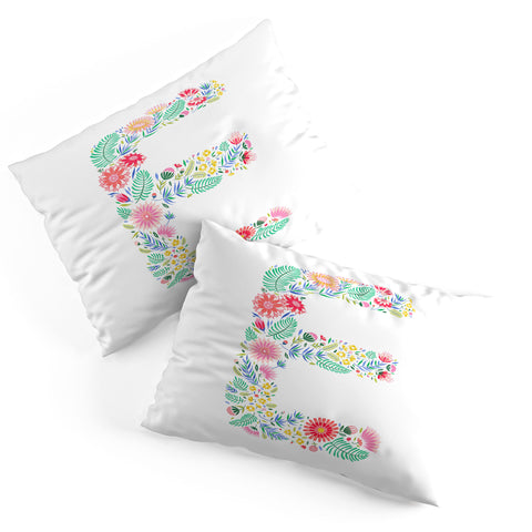 Pimlada Phuapradit Floral Alphabet E Pillow Shams
