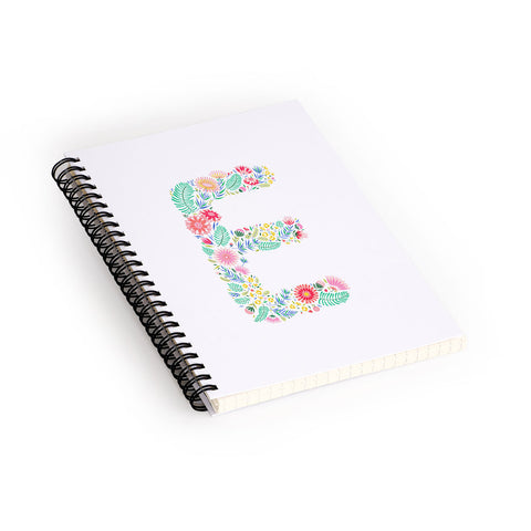 Pimlada Phuapradit Floral Alphabet E Spiral Notebook