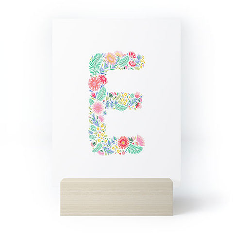 Pimlada Phuapradit Floral Alphabet E Mini Art Print