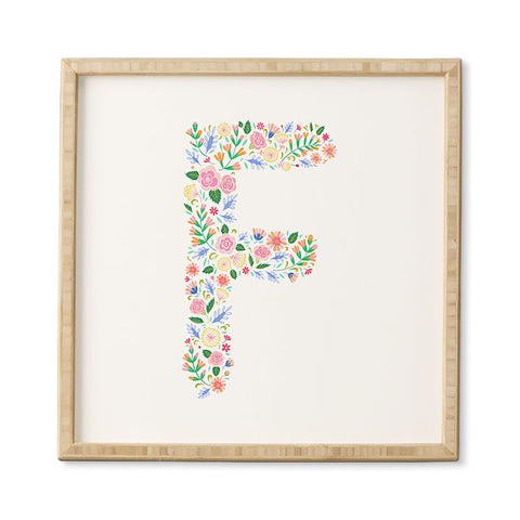Pimlada Phuapradit Floral Alphabet F Framed Wall Art