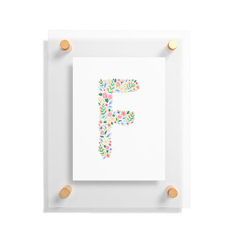 Pimlada Phuapradit Floral Alphabet F Floating Acrylic Print