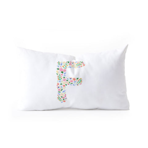 Pimlada Phuapradit Floral Alphabet F Oblong Throw Pillow