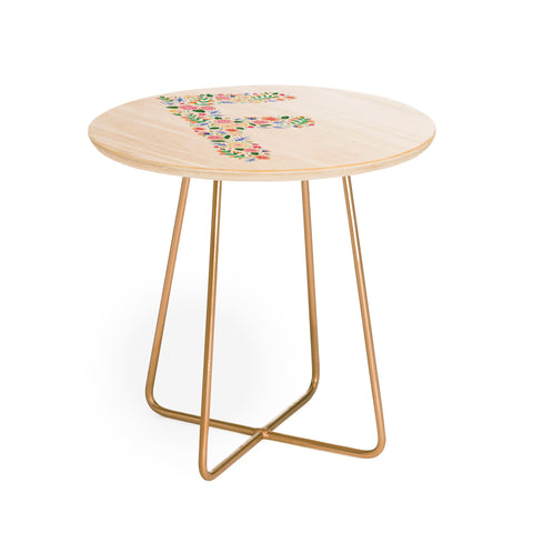 Pimlada Phuapradit Floral Alphabet F Round Side Table