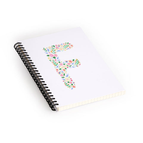 Pimlada Phuapradit Floral Alphabet F Spiral Notebook