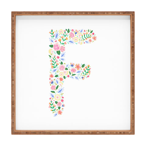 Pimlada Phuapradit Floral Alphabet F Square Tray