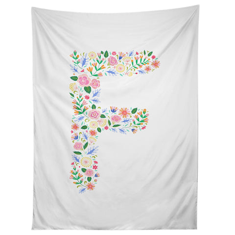Pimlada Phuapradit Floral Alphabet F Tapestry
