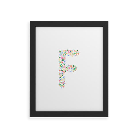 Pimlada Phuapradit Floral Alphabet F Framed Art Print