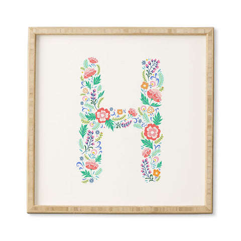 Pimlada Phuapradit Floral Alphabet H Framed Wall Art