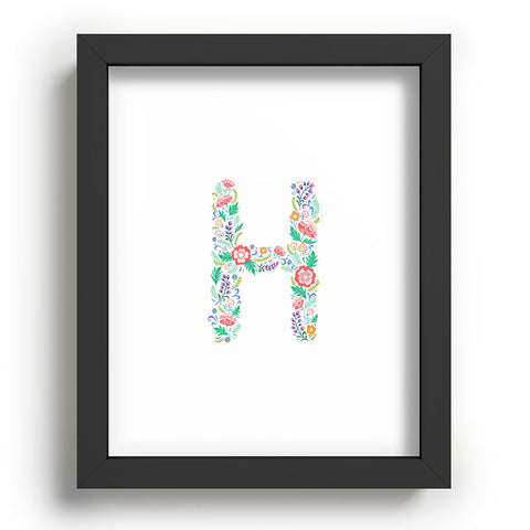 Pimlada Phuapradit Floral Alphabet H Recessed Framing Rectangle