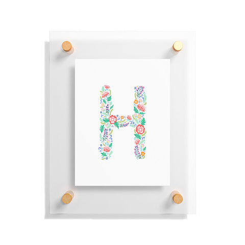 Pimlada Phuapradit Floral Alphabet H Floating Acrylic Print