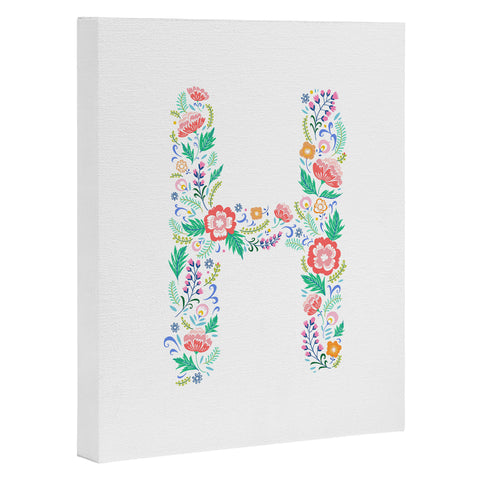 Pimlada Phuapradit Floral Alphabet H Art Canvas