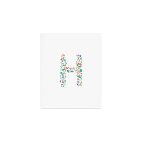 Pimlada Phuapradit Floral Alphabet H Art Print