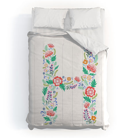 Pimlada Phuapradit Floral Alphabet H Comforter