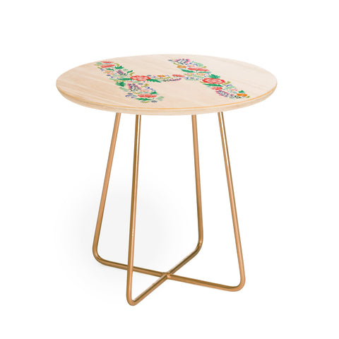 Pimlada Phuapradit Floral Alphabet H Round Side Table