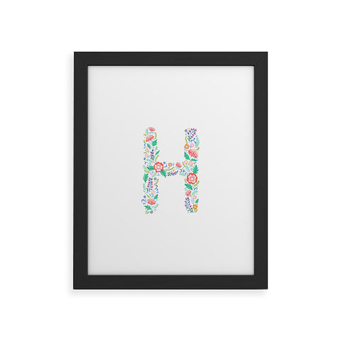 Pimlada Phuapradit Floral Alphabet H Framed Art Print