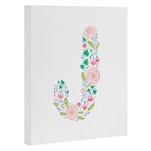 Pimlada Phuapradit Floral Alphabet J Art Canvas