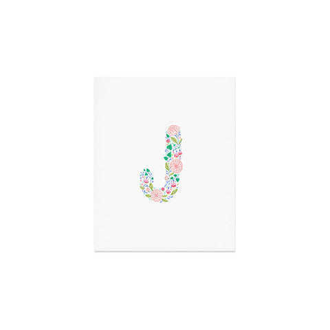 Pimlada Phuapradit Floral Alphabet J Art Print