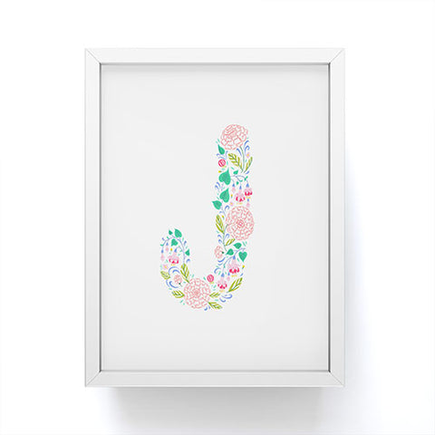 Pimlada Phuapradit Floral Alphabet J Framed Mini Art Print