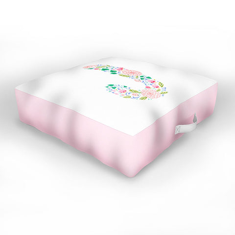 Pimlada Phuapradit Floral Alphabet J Outdoor Floor Cushion