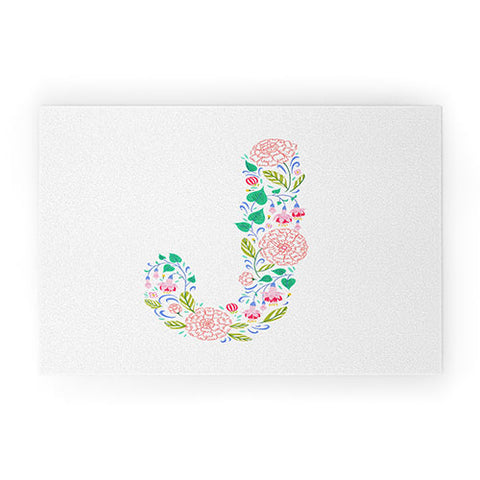 Pimlada Phuapradit Floral Alphabet J Welcome Mat