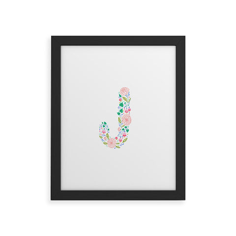 Pimlada Phuapradit Floral Alphabet J Framed Art Print