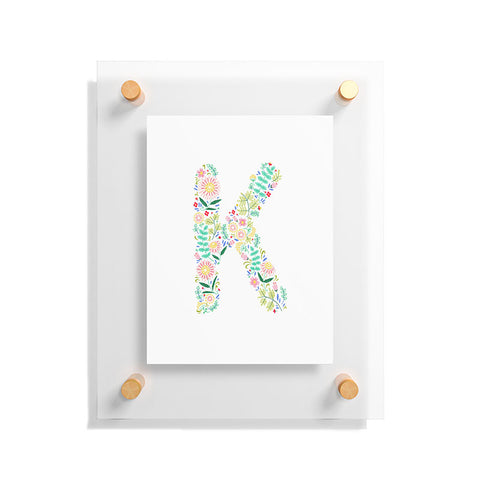 Pimlada Phuapradit Floral Alphabet K Floating Acrylic Print