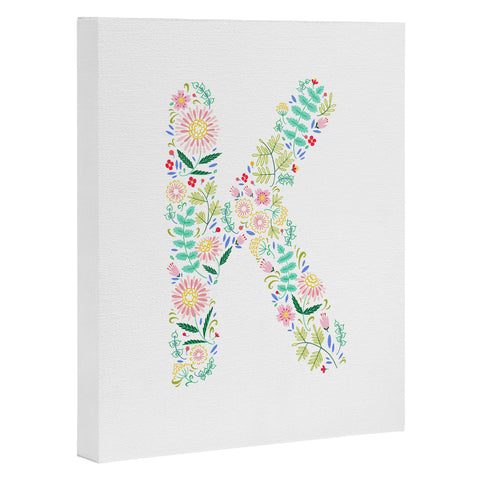 Pimlada Phuapradit Floral Alphabet K Art Canvas
