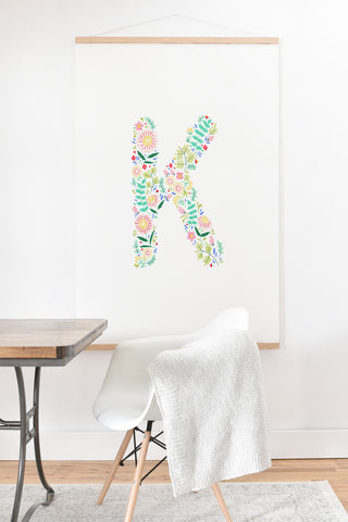 Pimlada Phuapradit Floral Alphabet K Art Print And Hanger