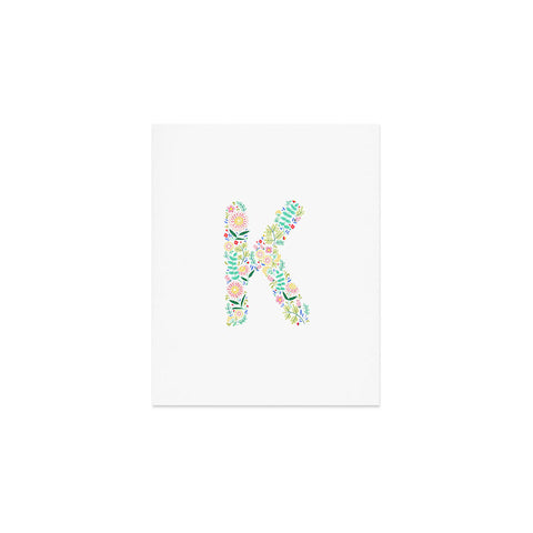 Pimlada Phuapradit Floral Alphabet K Art Print