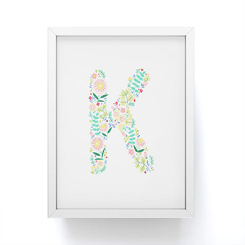 Pimlada Phuapradit Floral Alphabet K Framed Mini Art Print