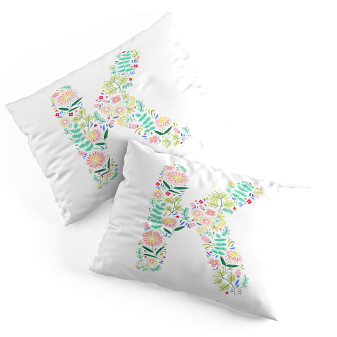 Pimlada Phuapradit Floral Alphabet K Pillow Shams