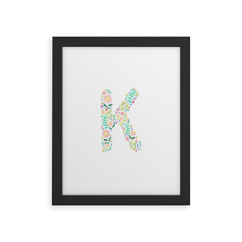 Pimlada Phuapradit Floral Alphabet K Framed Art Print