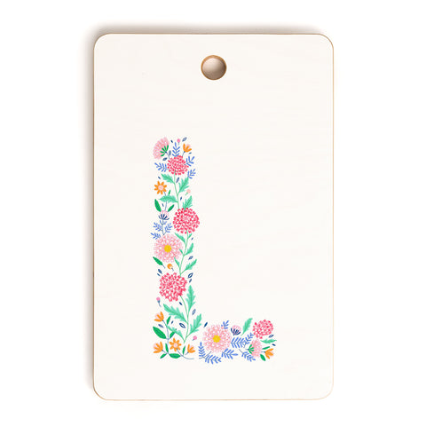 Pimlada Phuapradit Floral Alphabet L Cutting Board Rectangle