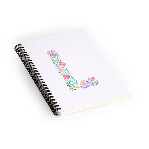 Pimlada Phuapradit Floral Alphabet L Spiral Notebook