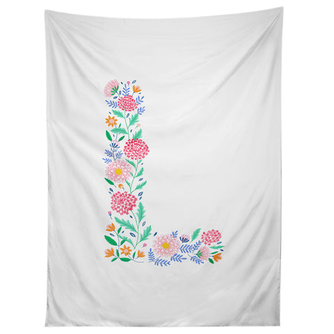 Pimlada Phuapradit Floral Alphabet L Tapestry