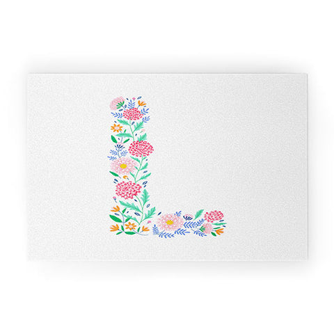 Pimlada Phuapradit Floral Alphabet L Welcome Mat