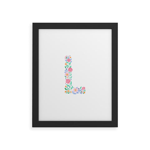 Pimlada Phuapradit Floral Alphabet L Framed Art Print