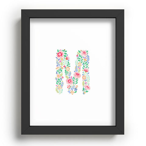 Pimlada Phuapradit Floral Alphabet M Recessed Framing Rectangle