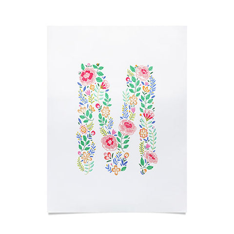 Pimlada Phuapradit Floral Alphabet M Poster