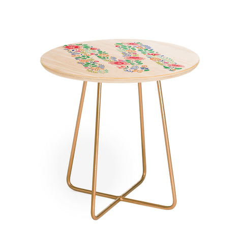 Pimlada Phuapradit Floral Alphabet M Round Side Table