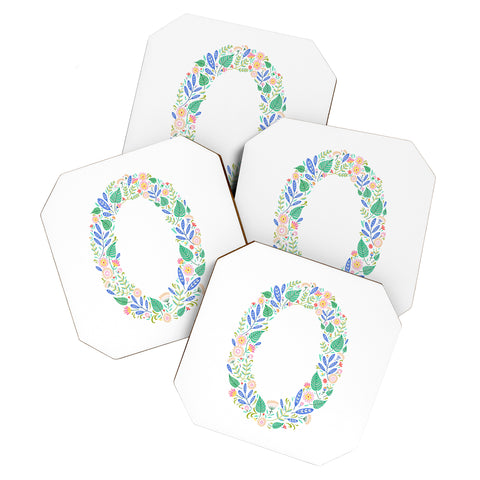 Pimlada Phuapradit Floral Alphabet O Coaster Set