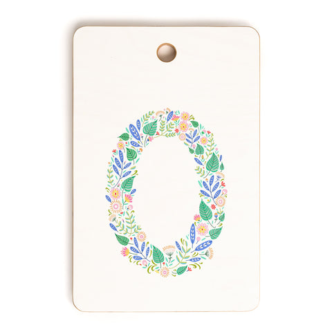 Pimlada Phuapradit Floral Alphabet O Cutting Board Rectangle