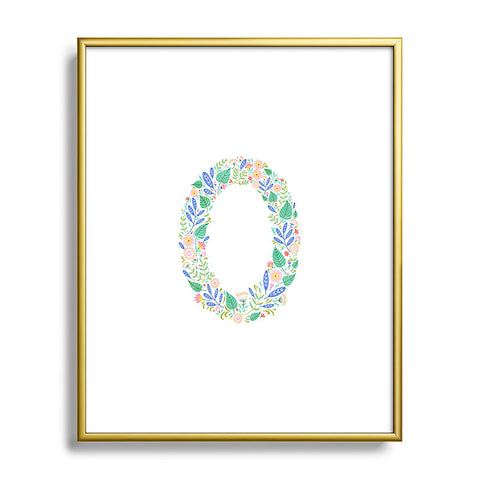 Pimlada Phuapradit Floral Alphabet O Metal Framed Art Print