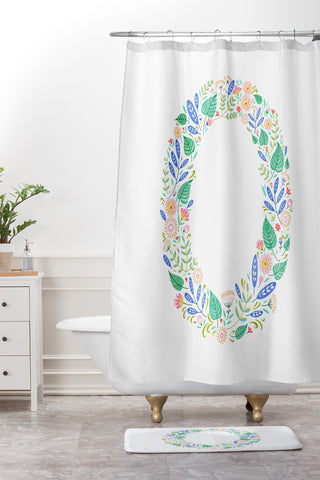Pimlada Phuapradit Floral Alphabet O Shower Curtain And Mat