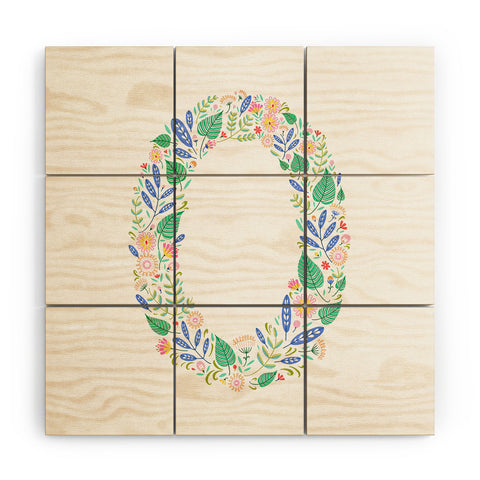 Pimlada Phuapradit Floral Alphabet O Wood Wall Mural
