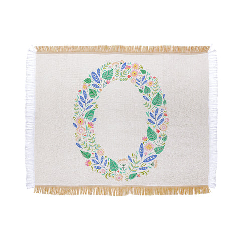 Pimlada Phuapradit Floral Alphabet O Throw Blanket