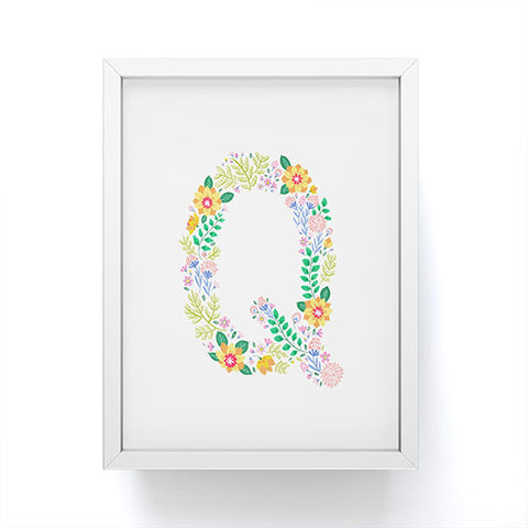 Pimlada Phuapradit Floral Alphabet Q Framed Mini Art Print