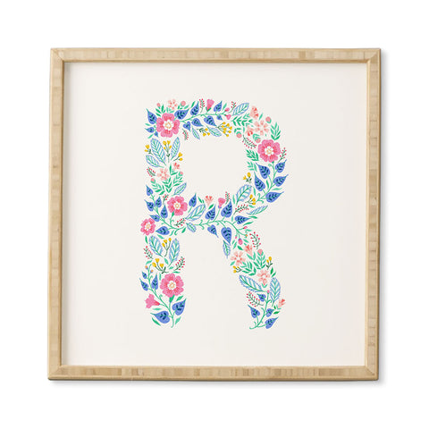 Pimlada Phuapradit Floral Alphabet R Framed Wall Art