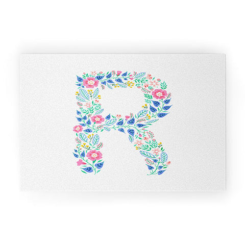 Pimlada Phuapradit Floral Alphabet R Welcome Mat
