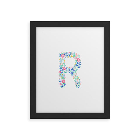 Pimlada Phuapradit Floral Alphabet R Framed Art Print